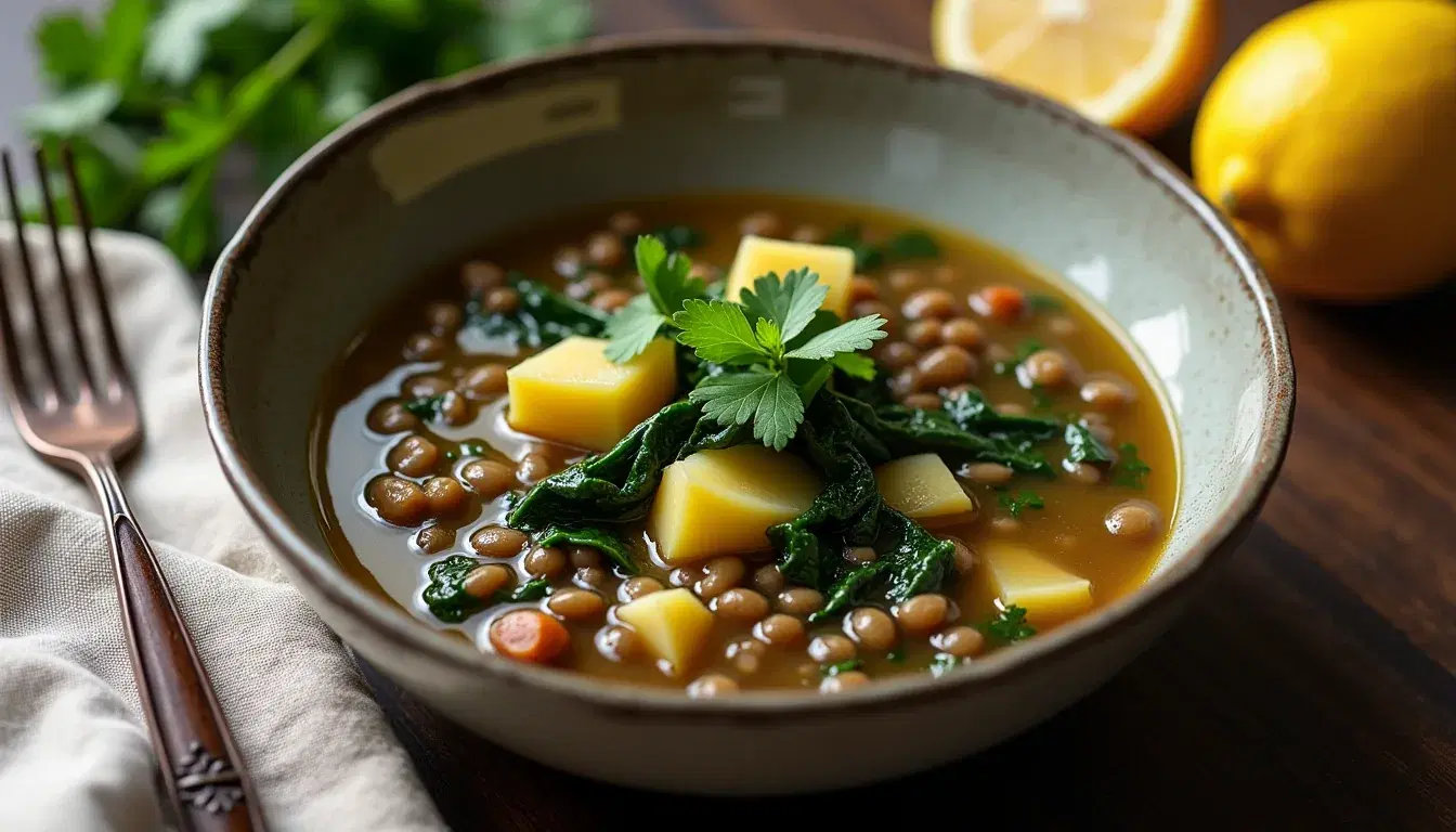 Adas bi hamod (sopa de lentejas, acelga y limón)
