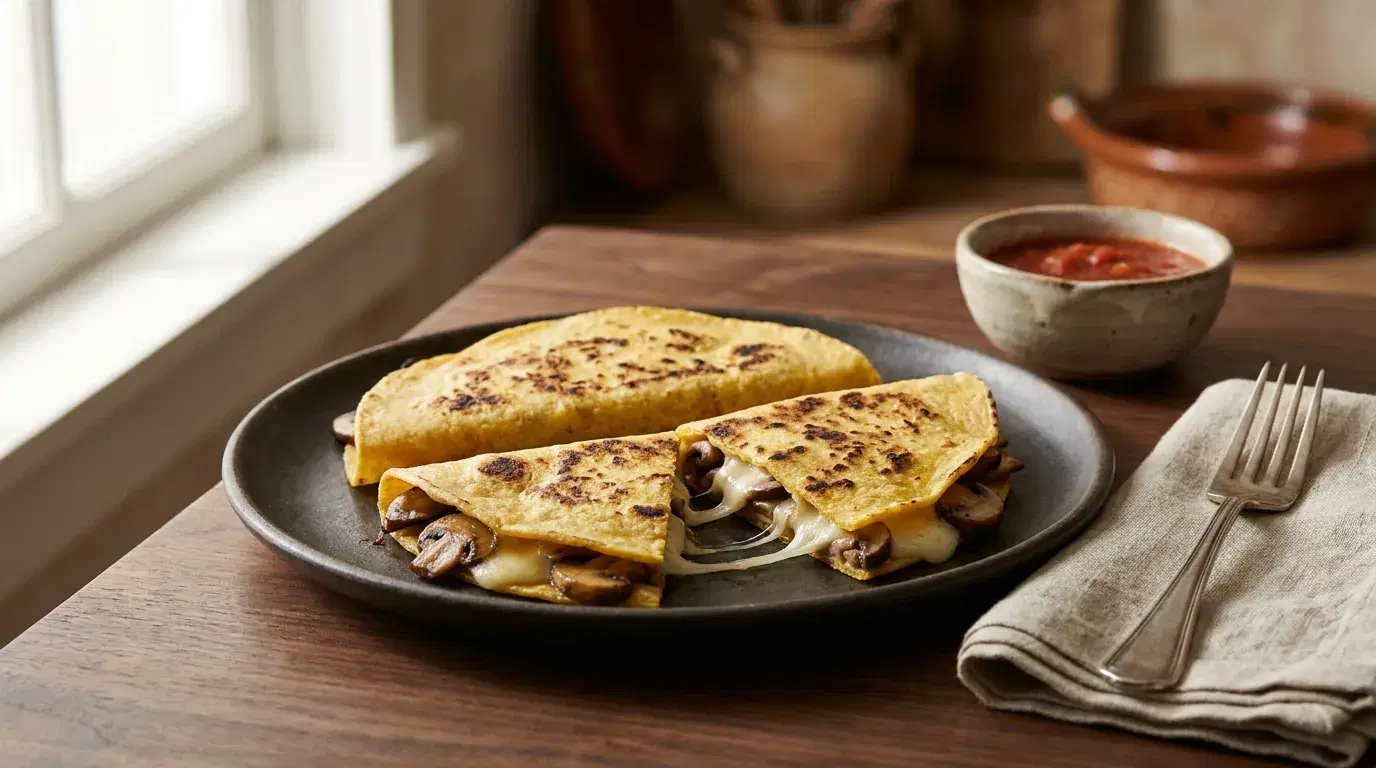 Quesadillas de champiñones y queso